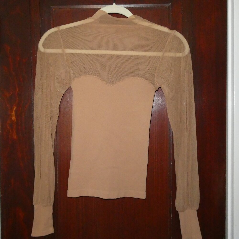 Sheer Mesh Yoke Top – Size Small